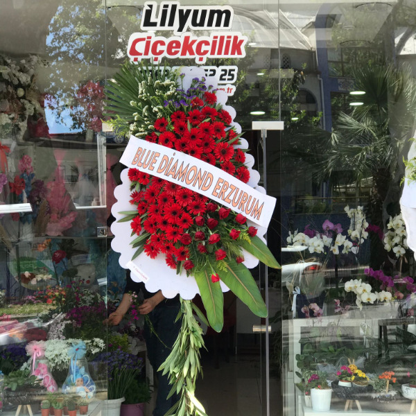 Kırmızı Gerbera Düğün Açılış Çelengi